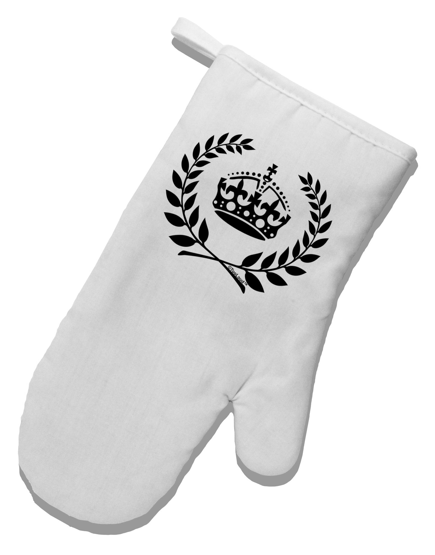 Crown and Laurel White Printed Fabric Oven Mitt-Oven Mitt-TooLoud-White-Davson Sales
