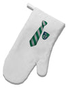 Wizard Tie Green and Silver White Printed Fabric Oven Mitt-Oven Mitt-TooLoud-White-Davson Sales