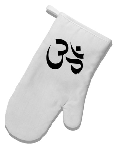 Om Symbol White Printed Fabric Oven Mitt-Oven Mitt-TooLoud-White-Davson Sales