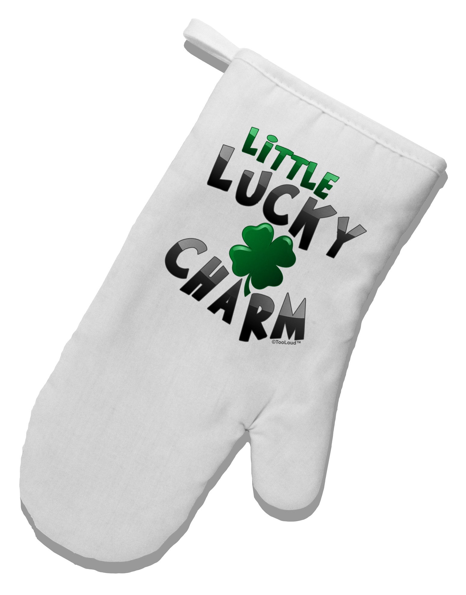 Little Lucky Charm White Printed Fabric Oven Mitt-Oven Mitt-TooLoud-White-Davson Sales