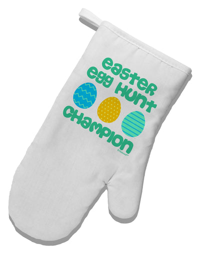 Easter Egg Hunt Champion - Blue and Green White Printed Fabric Oven Mitt by TooLoud-Oven Mitt-TooLoud-White-Davson Sales