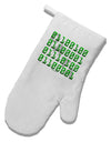 Binary Data Green White Printed Fabric Oven Mitt-Oven Mitt-TooLoud-White-Davson Sales