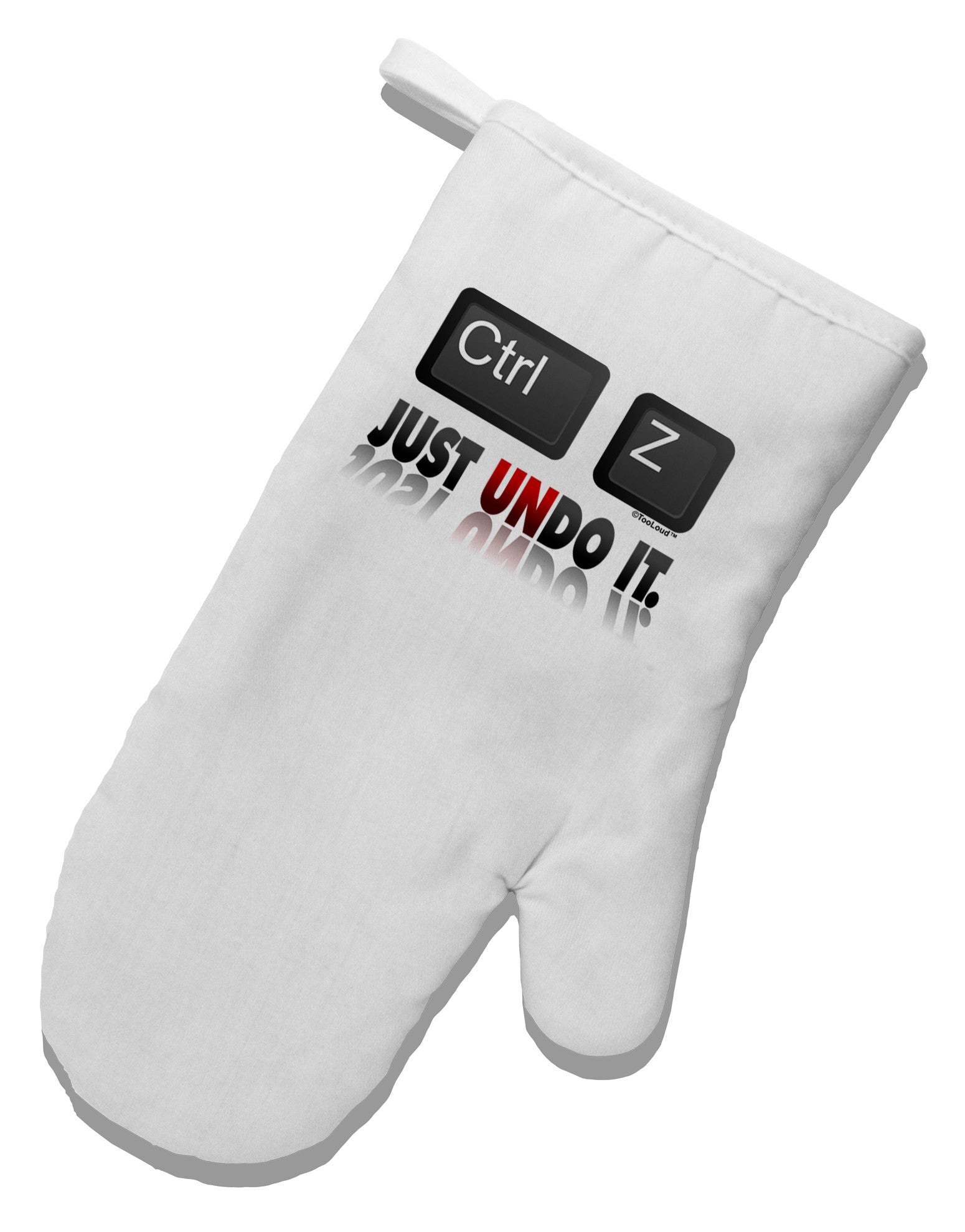 Ctrl Z Just Undo It White Printed Fabric Oven Mitt-Oven Mitt-TooLoud-White-Davson Sales