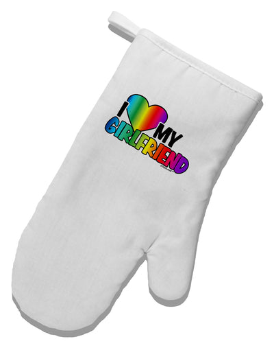 I Heart My Girlfriend - Rainbow White Printed Fabric Oven Mitt-Oven Mitt-TooLoud-White-Davson Sales