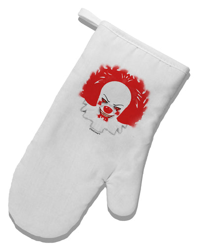 Extra Scary Clown Watercolor White Printed Fabric Oven Mitt-Oven Mitt-TooLoud-White-Davson Sales