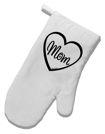 Mom Heart Design White Printed Fabric Oven Mitt by TooLoud-Oven Mitt-TooLoud-White-Davson Sales