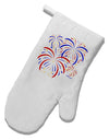 Patriotic Fireworks with Bursting Stars White Printed Fabric Oven Mitt by TooLoud-Oven Mitt-TooLoud-White-Davson Sales