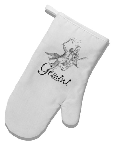 Gemini Constellation White Printed Fabric Oven Mitt-Oven Mitt-TooLoud-White-Davson Sales