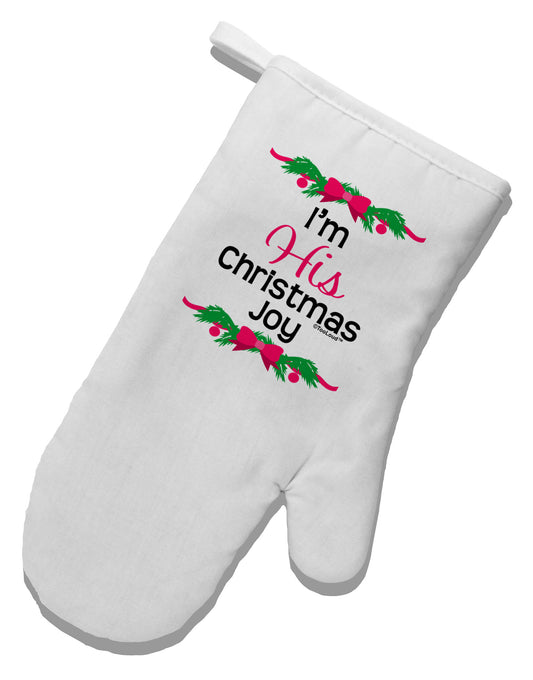 His Christmas Joy Matching His & Hers White Printed Fabric Oven Mitt-Oven Mitt-TooLoud-White-Davson Sales