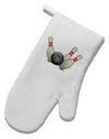 Bowling Ball with Pins White Printed Fabric Oven Mitt-Oven Mitt-TooLoud-White-Davson Sales