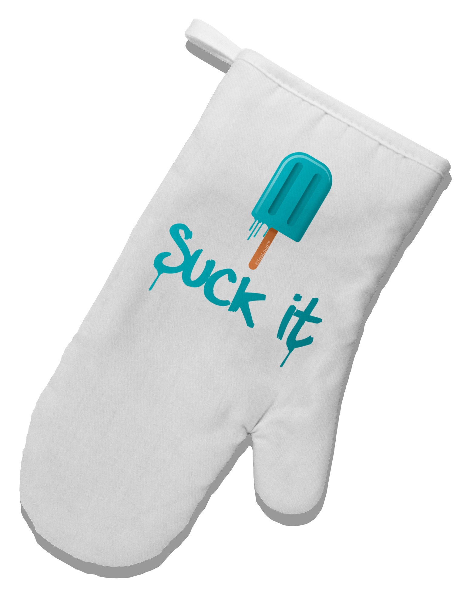 Suck It Popsicle White Printed Fabric Oven Mitt-Oven Mitt-TooLoud-White-Davson Sales