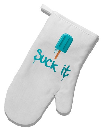 Suck It Popsicle White Printed Fabric Oven Mitt-Oven Mitt-TooLoud-White-Davson Sales