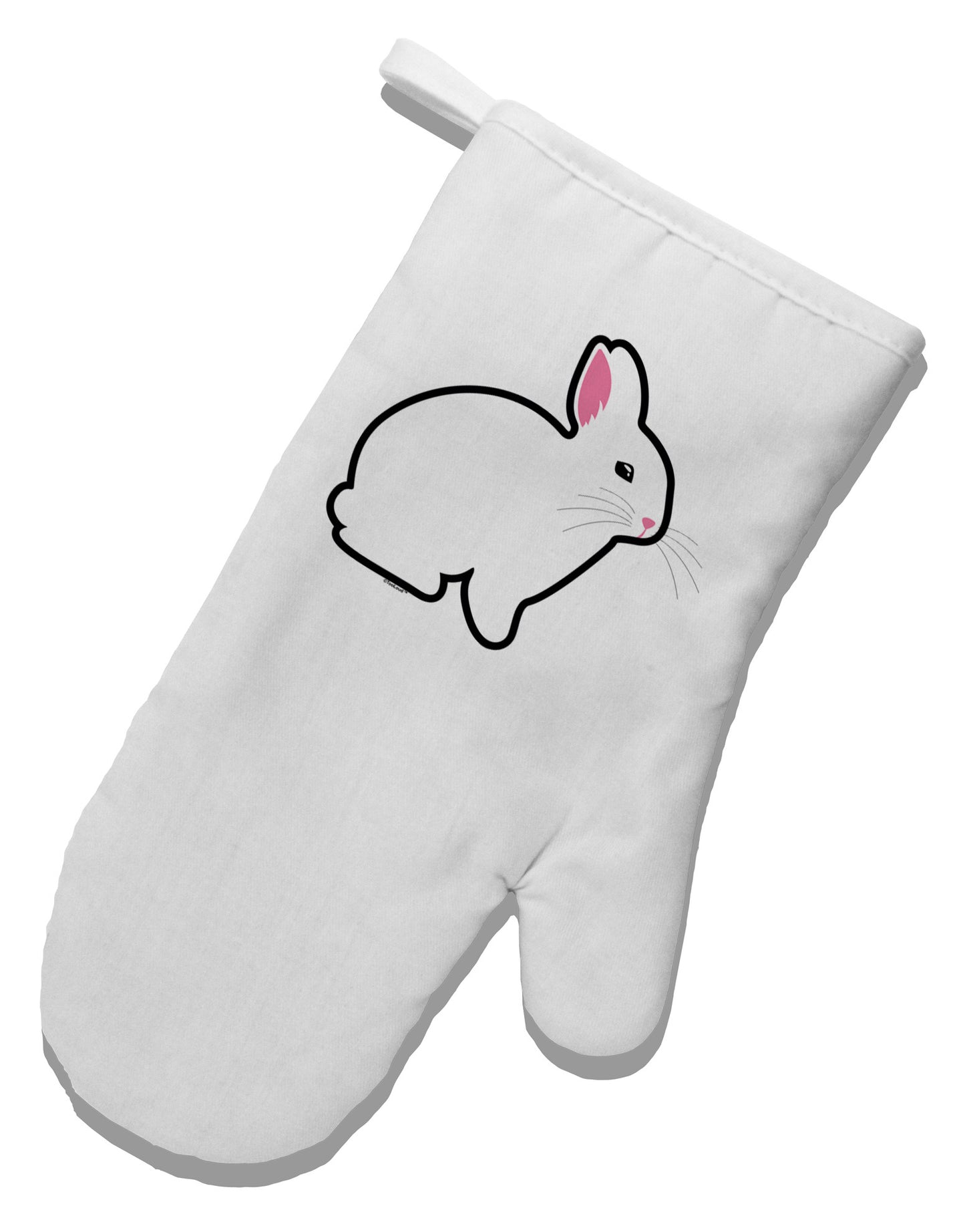 Cute Bunny Rabbit Easter White Printed Fabric Oven Mitt-Oven Mitt-TooLoud-White-Davson Sales