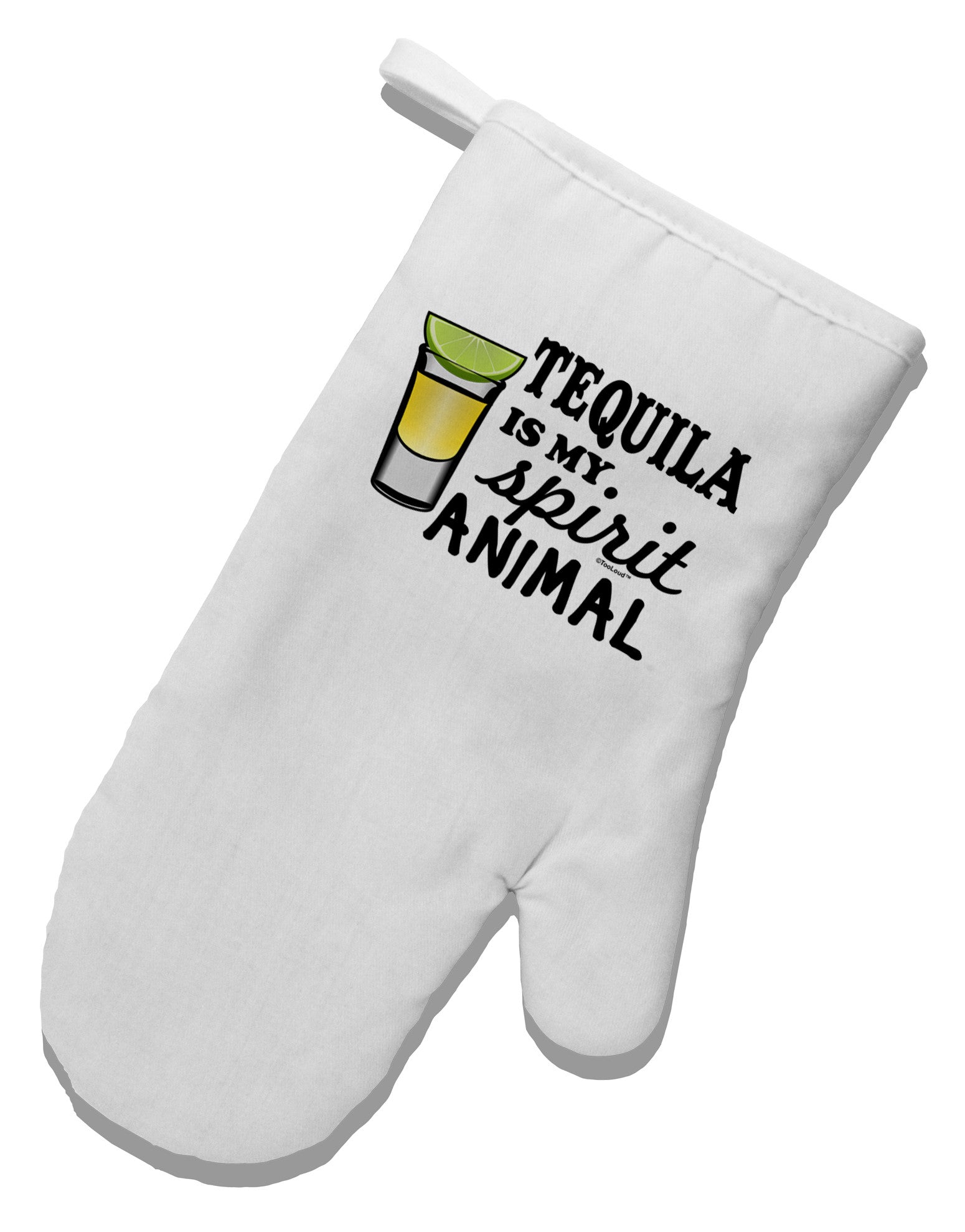 Tequila Is My Spirit Animal White Printed Fabric Oven Mitt-Oven Mitt-TooLoud-White-Davson Sales