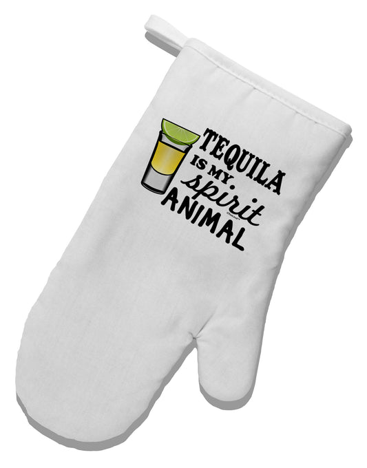 Tequila Is My Spirit Animal White Printed Fabric Oven Mitt-Oven Mitt-TooLoud-White-Davson Sales