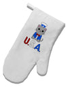 Patriotic Cat - USA White Printed Fabric Oven Mitt by TooLoud-Oven Mitt-TooLoud-White-Davson Sales