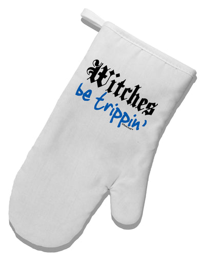 TooLoud Witches Be Trippin Blue White Printed Fabric Oven Mitt-Oven Mitt-TooLoud-White-Davson Sales