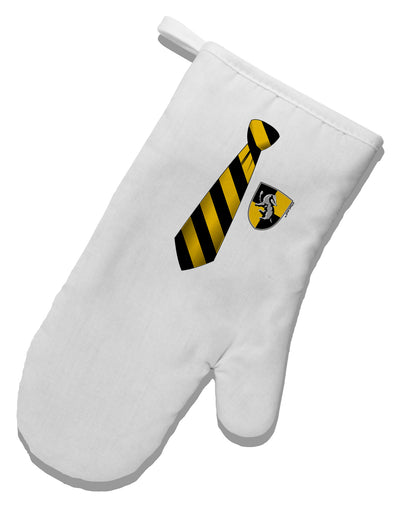 Wizard Tie Yellow and Black White Printed Fabric Oven Mitt-Oven Mitt-TooLoud-White-Davson Sales