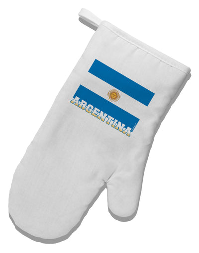 Argentina Flag White Printed Fabric Oven Mitt-Oven Mitt-TooLoud-White-Davson Sales