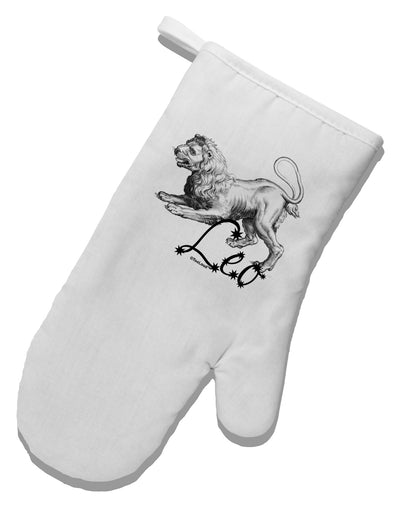 Leo Illustration White Printed Fabric Oven Mitt-Oven Mitt-TooLoud-White-Davson Sales