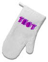 THOT Artistic Text White Printed Fabric Oven Mitt-Oven Mitt-TooLoud-White-Davson Sales