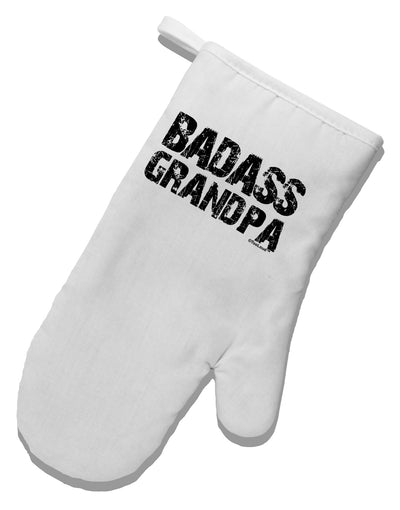 Badass Grandpa White Printed Fabric Oven Mitt by TooLoud-Oven Mitt-TooLoud-White-Davson Sales