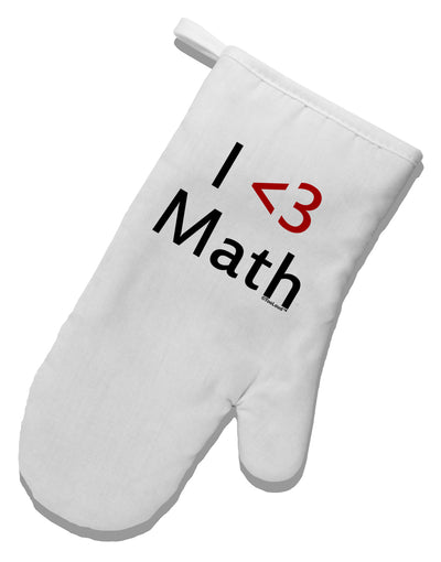 I Heart Math White Printed Fabric Oven Mitt by TooLoud-Oven Mitt-TooLoud-White-Davson Sales