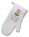 Easter Tulip Design - Pink White Printed Fabric Oven Mitt by TooLoud-Oven Mitt-TooLoud-White-Davson Sales