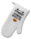 Fitness Whole Pie White Printed Fabric Oven Mitt-Oven Mitt-TooLoud-White-Davson Sales