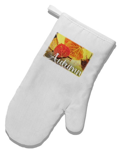 Colorado - Autumn Text White Printed Fabric Oven Mitt-Oven Mitt-TooLoud-White-Davson Sales