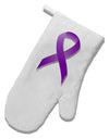 Crohn’s Disease Awareness Ribbon - Purple White Printed Fabric Oven Mitt-Oven Mitt-TooLoud-White-Davson Sales