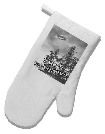 I Want to Believe - UFO White Printed Fabric Oven Mitt by TooLoud-Oven Mitt-TooLoud-White-Davson Sales