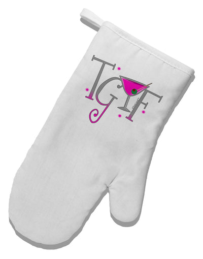 TGIF Martini White Printed Fabric Oven Mitt-Oven Mitt-TooLoud-White-Davson Sales