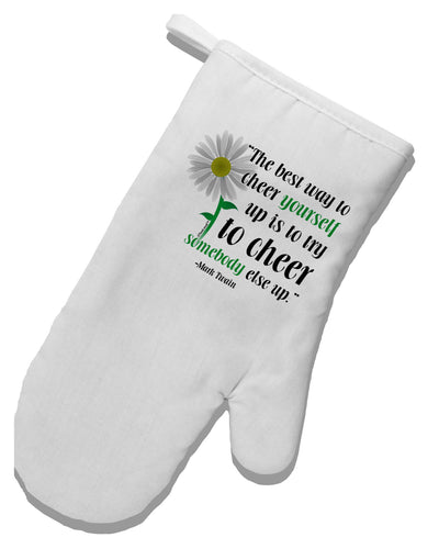 Cheer Yourself Up Mark Twain White Printed Fabric Oven Mitt-Oven Mitt-TooLoud-White-Davson Sales