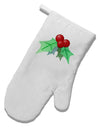 Holly Watercolor White Printed Fabric Oven Mitt-Oven Mitt-TooLoud-White-Davson Sales