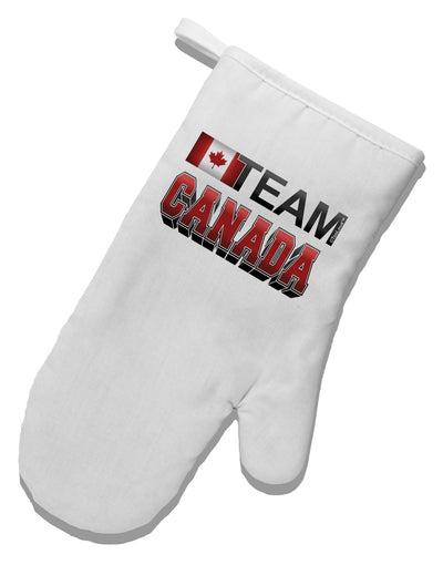 Sporty Team Canada White Printed Fabric Oven Mitt-Oven Mitt-TooLoud-White-Davson Sales