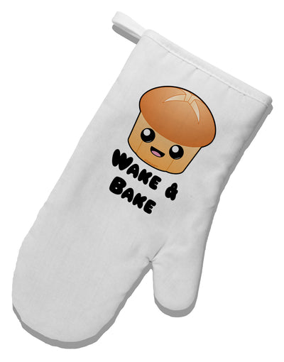 Wake and Bake Cute Roll White Printed Fabric Oven Mitt-Oven Mitt-TooLoud-White-Davson Sales