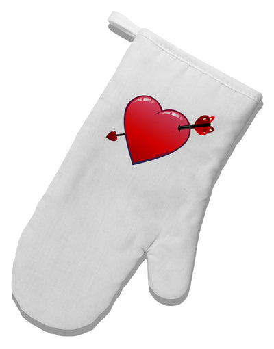 Shot Through the Heart Cute White Printed Fabric Oven Mitt by TooLoud-Oven Mitt-TooLoud-White-Davson Sales