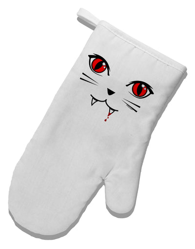 Vamp Kitty White Printed Fabric Oven Mitt-Oven Mitt-TooLoud-White-Davson Sales