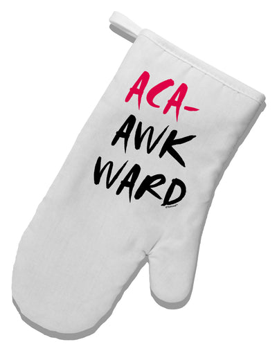 Aca-Awkward White Printed Fabric Oven Mitt-Oven Mitt-TooLoud-White-Davson Sales