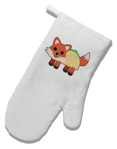 Cute Taco Fox White Printed Fabric Oven Mitt-Oven Mitt-TooLoud-White-Davson Sales