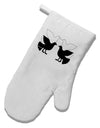 Four Calling Birds White Printed Fabric Oven Mitt-Oven Mitt-TooLoud-White-Davson Sales