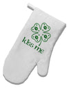 Kiss Me Clover White Printed Fabric Oven Mitt-Oven Mitt-TooLoud-White-Davson Sales