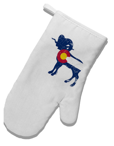 TooLoud Grunge Rocky Mountain Bighorn Sheep Flag White Printed Fabric Oven Mitt-OvenMitts-TooLoud-Davson Sales