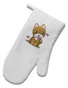 Kawaii Puppy White Printed Fabric Oven Mitt-Oven Mitt-TooLoud-White-Davson Sales