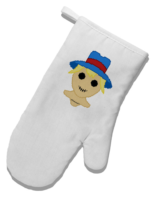 Cute Pixel Scarecrow White Printed Fabric Oven Mitt-Oven Mitt-TooLoud-White-Davson Sales