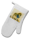 Lion Watercolor 1 Text White Printed Fabric Oven Mitt-Oven Mitt-TooLoud-White-Davson Sales