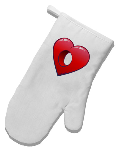 Hole Heartedly Broken Heart White Printed Fabric Oven Mitt by TooLoud-TooLoud-White-Davson Sales