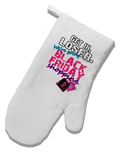 TooLoud We're going Black Friday Shopping White Printed Fabric Oven Mitt-Oven Mitt-TooLoud-White-Davson Sales