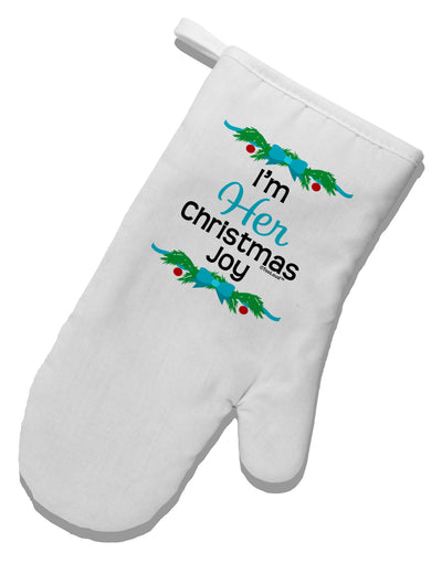 Her Christmas Joy Matching His & Hers White Printed Fabric Oven Mitt-Oven Mitt-TooLoud-White-Davson Sales